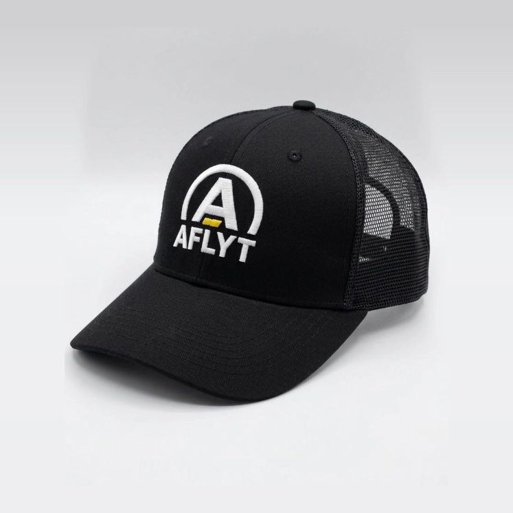 Aflyt Trucker Hat Large Logo Black
